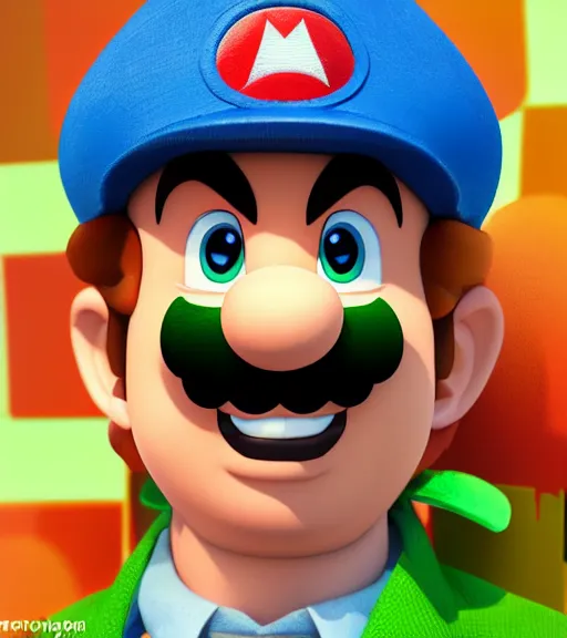 Prompt: an epic fantasy comic book style portrait painting of super mario without his hat wearing lederhosen, blue - white checked shirt and a green hunterhat, studio ghibli, unreal 5, daz, hyperrealistic, octane render, cosplay, rpg portrait, dynamic lighting, intricate detail, harvest fall vibrancy, cinematic