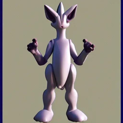 Prompt: anthro mewtwo