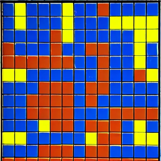 Prompt: a screenshot of tetris painted by mondrian