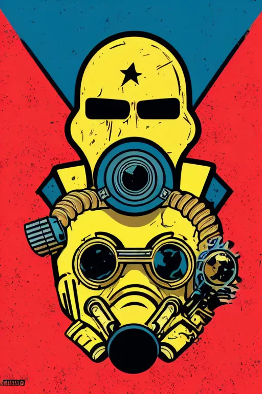 Image similar to fallout 7 6 retro futurist illustration art by butcher billy, sticker, colorful, illustration, highly detailed, simple, smooth and clean vector curves, no jagged lines, vector art, smooth andy warhol style