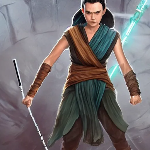 Image similar to rey skywalker as a sanitation worker