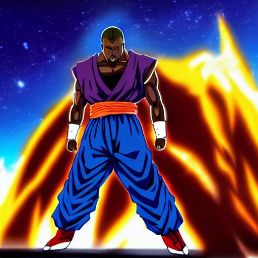 Image similar to still of kanye west in dragon ball z, anime, 8 k, 4 k, masterpiece, trending on artstation