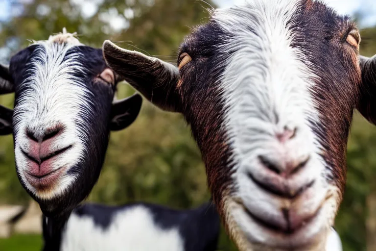 Image similar to goat taking a selfie, 4k