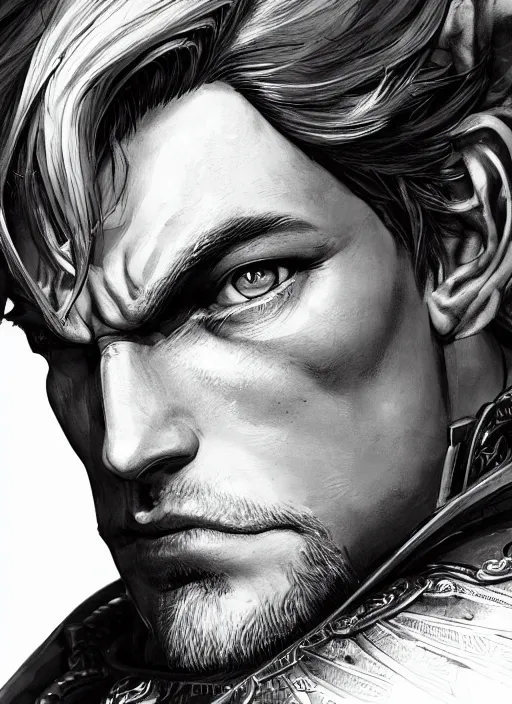 Image similar to close up portrait of anduin wrynn, powerful, domineering, stoic, masterful, intense, ultrafine hyperdetailed illustration by kim jung gi, irakli nadar, intricate linework, sharp focus, octopath traveler, yoji shinkawa, highly rendered, detailed, concept art