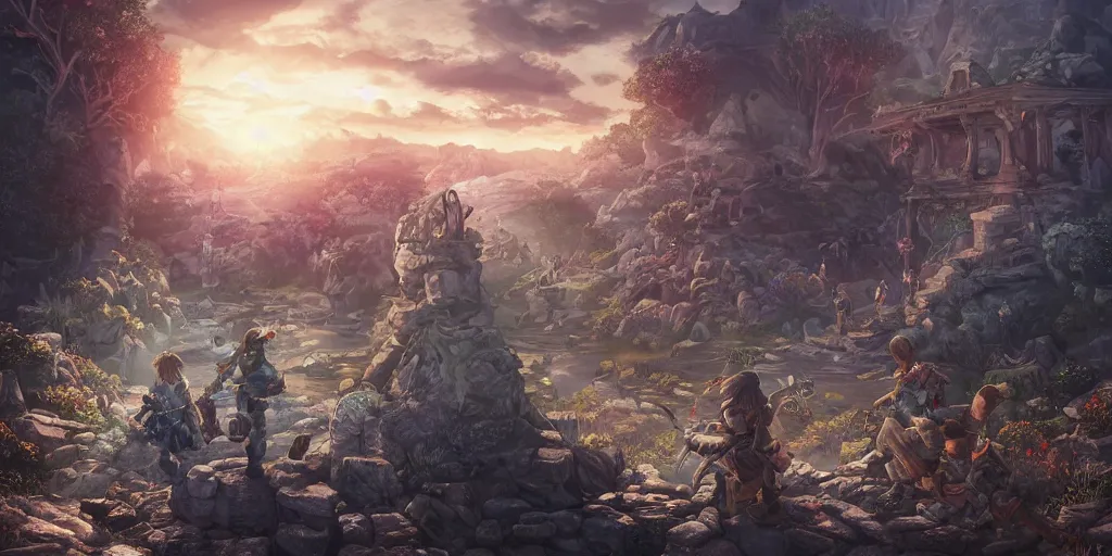 Image similar to now is the time to lift our nation from the quicksands of racial injustice to the solid rock of brotherhood. ultrafine highly detailed colorful illustration, intricate linework, sharp focus, octopath traveler, final fantasy, unreal engine highly rendered, global illumination, radiant light, intricate environment