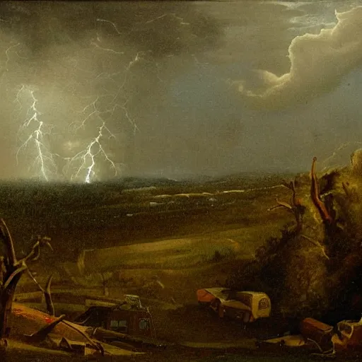 Image similar to a tornado in the distant landscape