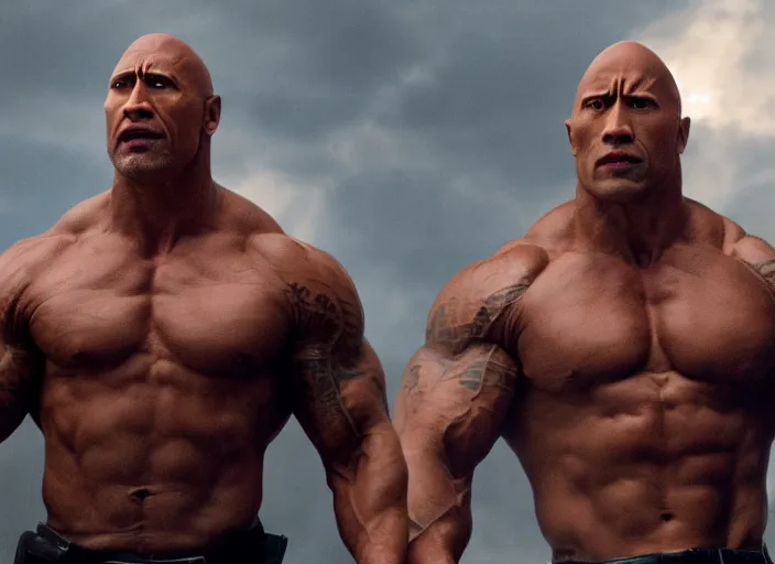 Prompt: film still of dwayne the rock johnson as homelander in the new the boys movie, 4 k