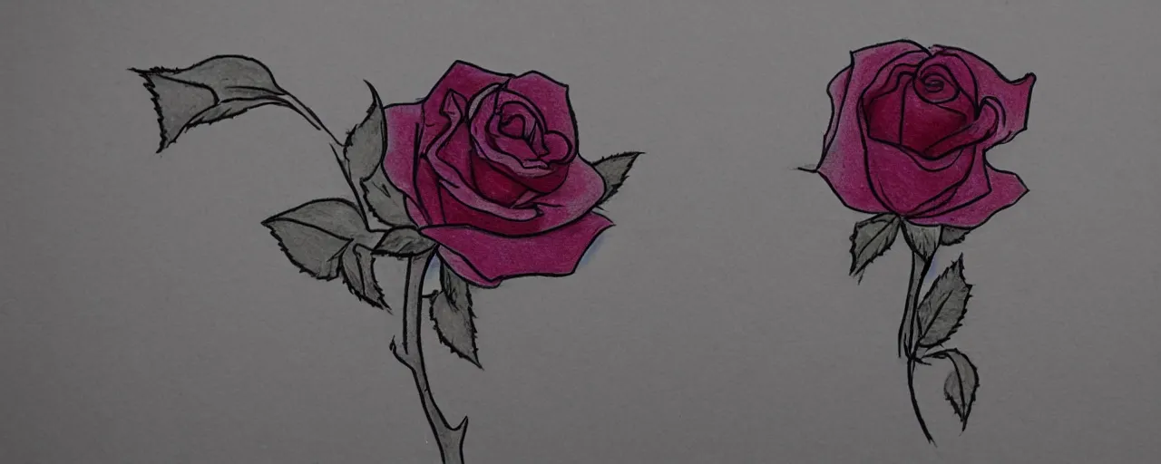 Prompt: schematics of a rose