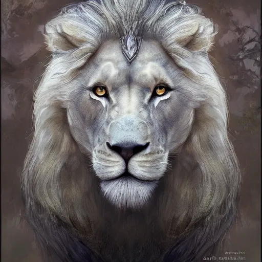 Image similar to a beautfiul award winning commission portrait of an anthro albino lion wearing diamond victorian armour,digital art,art by greg rutkowski,character design by charles bowater,photorealistic,ross tran,hyperdetailed,detailed face,fascinating,2021,western comic style