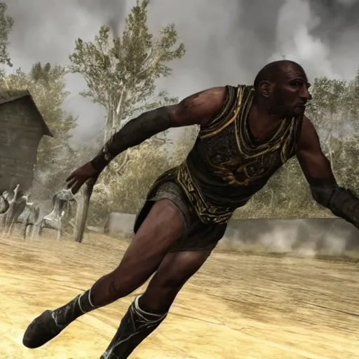 Prompt: isran from skyrim absolutely dunking on michael jordan