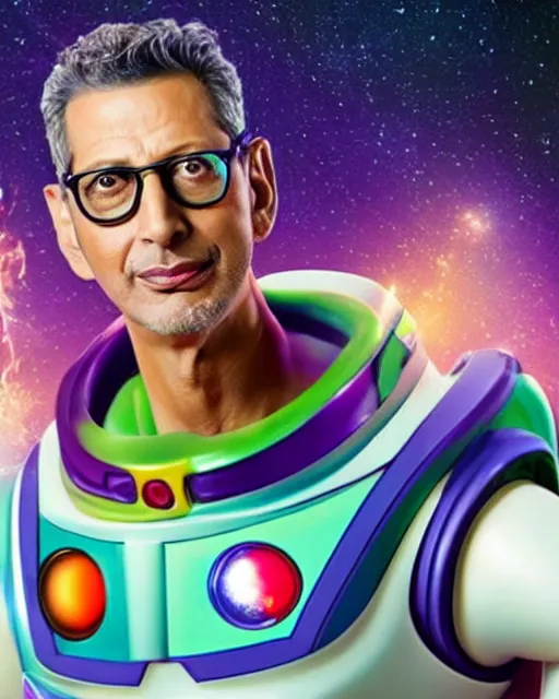 Image similar to a photo of jeff goldblum as buzz light - year, medium shot