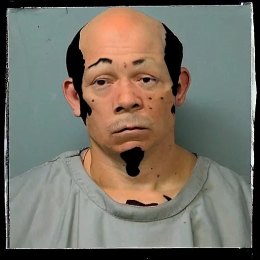 Prompt: mugshot of an inmate that has a chicken head