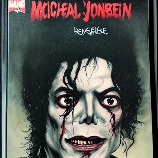 Image similar to michael jackson zombie the revenge, vintage comic, art by greg rutkowski