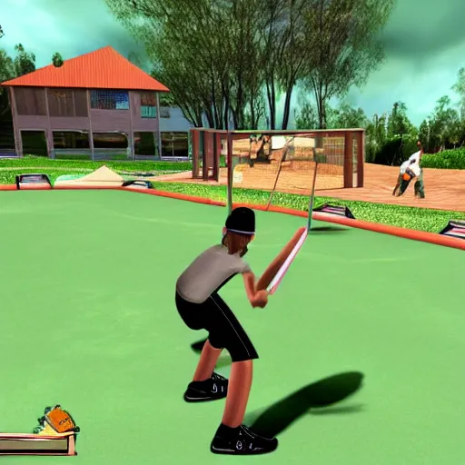 Image similar to tony hawk's pro croquet for playstation 2, detailed video game screenshot