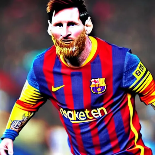 Image similar to super Saiyan Lionel Messi