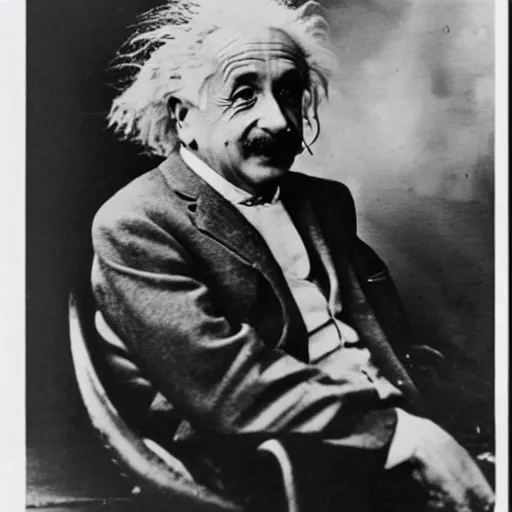 Image similar to albert einstein sitting on a dinosaur