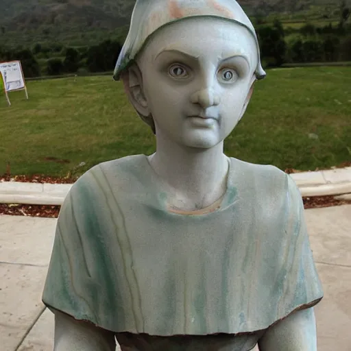 Prompt: a greek marble statue of Tingle from Zelda, hyperrealistic,