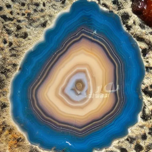 Prompt: banded agate of a tropical beach