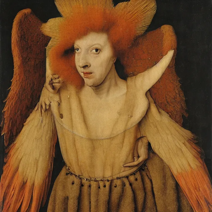 Image similar to a harpy, by Jan van Eyck