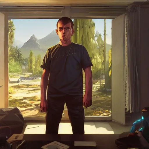 Prompt: highly detailed portrait malcolm in the middle tv, in gta v, stephen bliss, unreal engine, fantasy art by greg rutkowski, loish, rhads, ferdinand knab, makoto shinkai and lois van baarle, ilya kuvshinov, rossdraws, tom bagshaw, global illumination, radiant light, detailed and intricate environment