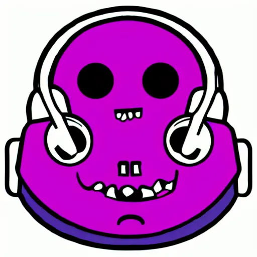 Image similar to Pop Wonder NFT - Alien Bog Friendly Monster Wearing Headphones, Sticker SVG Art