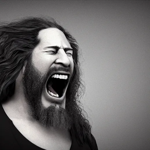 Prompt: richard stallman screaming, angry, waving fists, furious, photograph, photorealistic, detailed, 8k HDR, trending on artstation,