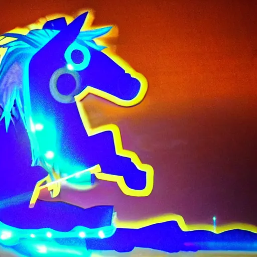 Prompt: a horse made out of lazers