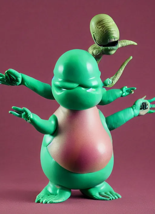 Image similar to fat alien sofubi, product photography