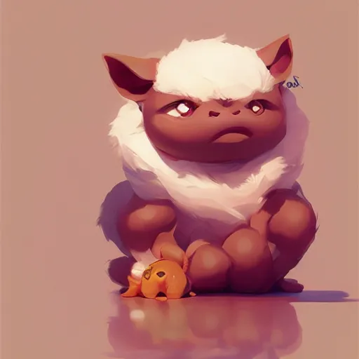 Image similar to very cute baby monster fluffy, minimalist, behance hd by jesper ejsing, by rhads, makoto shinkai and lois van baarle, ilya kuvshinov, rossdraws global illumination