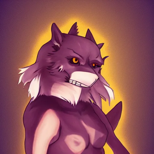 Image similar to an anthropomorphic wolf, fursona!!!! trending on furaffinity, by kawacy, trending on artstation, full body