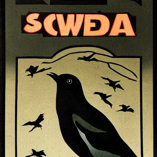 Image similar to psa poster, warning, beware of swooping magpies,