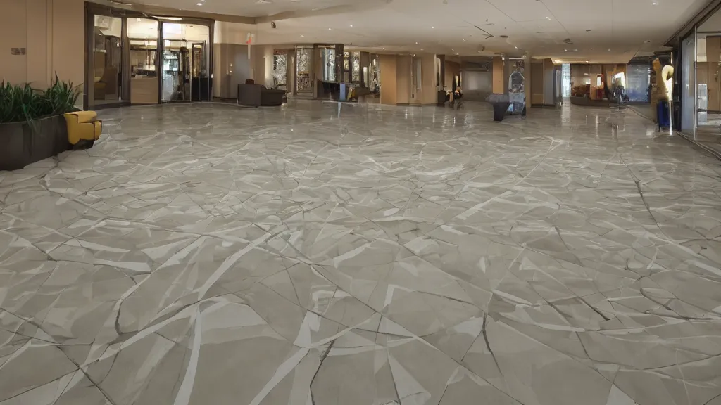 Prompt: magic realism extendable wind floor in a bright lobby, iso 2 0 0