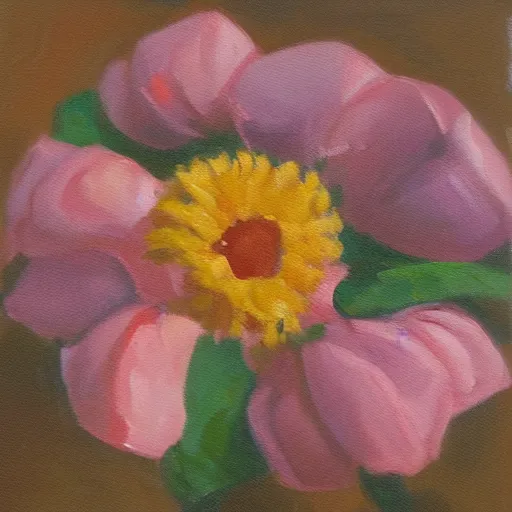 Image similar to a pie flower, oil painting