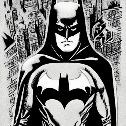 Image similar to batman in the style of HR Giger