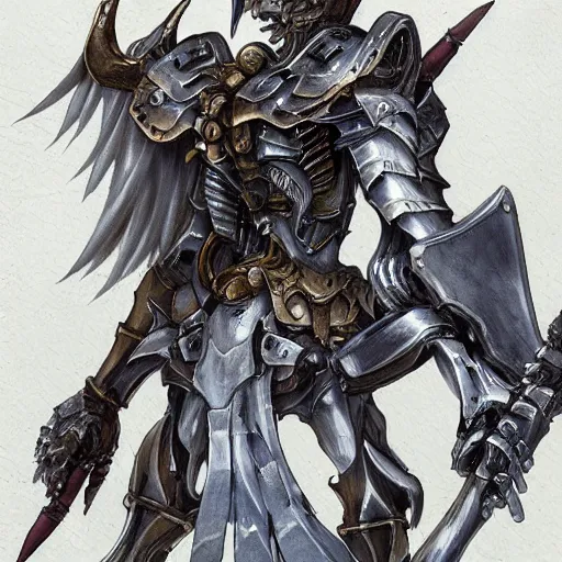 Image similar to skeleton, paladin, scythe, plate armor, concept art, makoto shinkai, highly detailed, ayami kojima