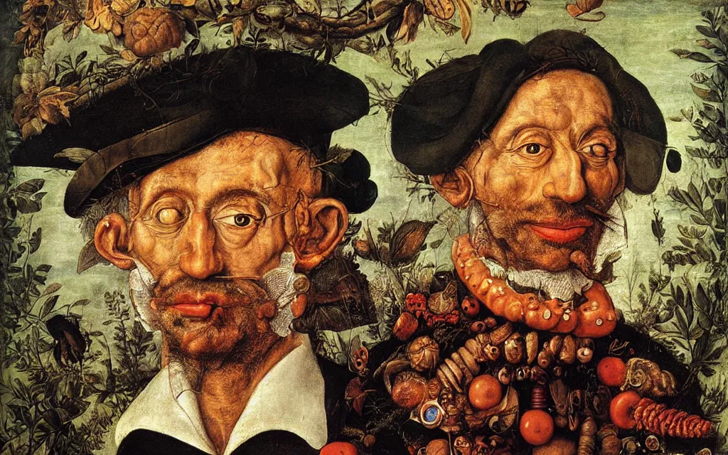 Image similar to giuseppe arcimboldo's portrait of captain jacques - yves cousteau