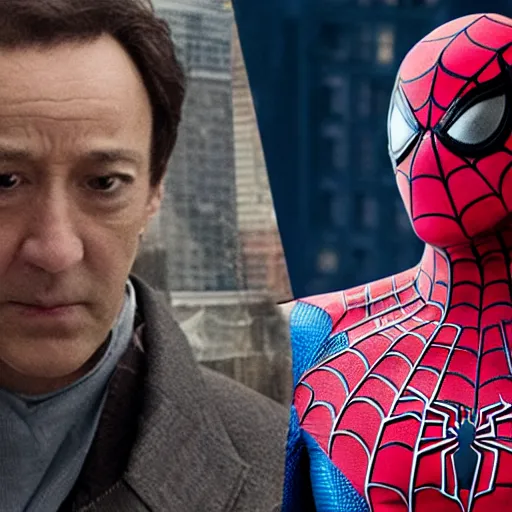 Image similar to spiderman as sherlock holmes, an film of sam raimi