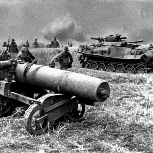 Image similar to a towed cannon, eastern front, ww 2, historical picture