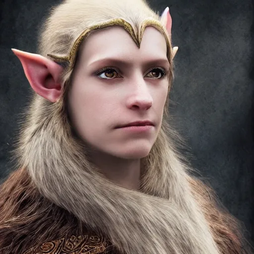 Prompt: HD photorealistic portrait of a fantasy elven warrior. anthropomorphic elven gibbon. portrait Photography by Annie Liebovitz.