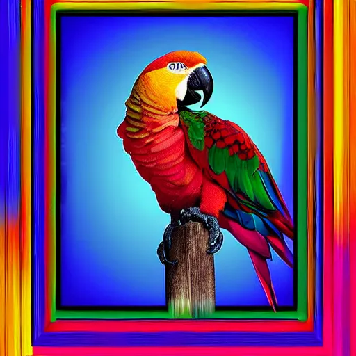 Prompt: a beautiful parrot with exotic colors, Digital art