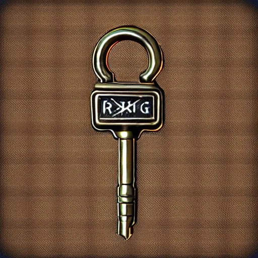 Image similar to a metal key for the cage, 3d game object, dragon shape, rpg game inventory item, low poly