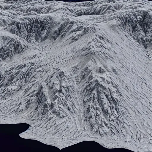 Prompt: a extremely high detailed 3 d render of a topography map for stockholm unreal engine fantastic light effects snowy mountains