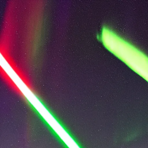 Prompt: a light saber with the northern lights inside of it, uncropped, photography