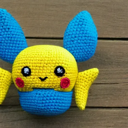 Image similar to a crochet Pikachu