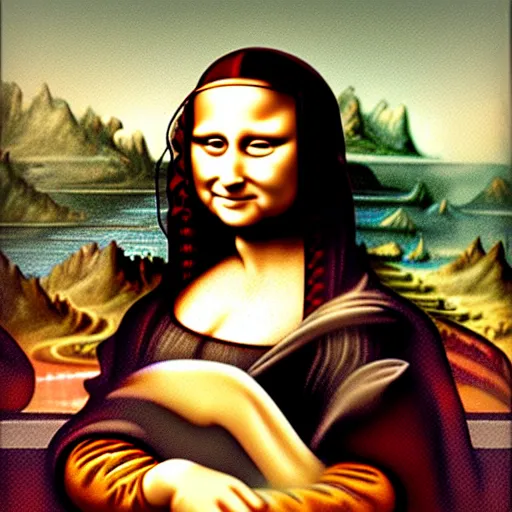 Image similar to fat mona lisa da vinci, by da vanci