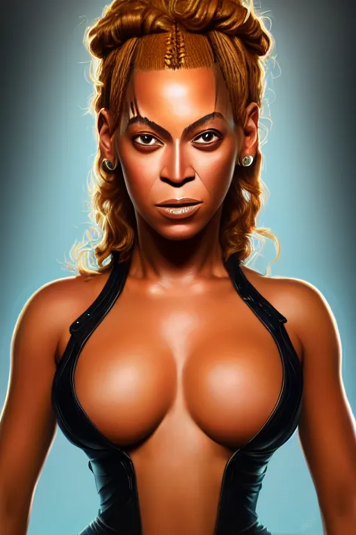 Image similar to portrait of Beyoncé , highly detailed and rendered, digital art, intricate, sharp focus, Trending on Artstation, HQ, unreal engine 5, 4K UHD image, by brom, artgerm, face by Otto Schmidt