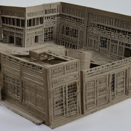 Prompt: architectural model of a chinese xinjiang detention camp