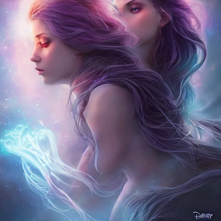 Prompt: beautiful cinematic fantasy poster, a long shot of a beautiful princess like a disney princess hybrid with flowing illuminated hair, beautiful glowing galaxy eyes, full subject in frame, wideshot ultrawide angle epic scale, hybrid from The Elden Ring and art direction by Darius Zawadzki ;by artgerm; wayne reynolds art station; cinematic quality character render; low angle; ultra high quality model; production quality cinema model;