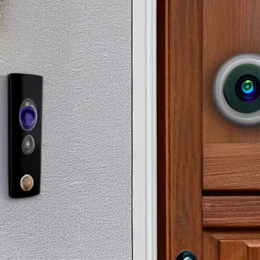 Image similar to big chungus staring at a ring doorbell