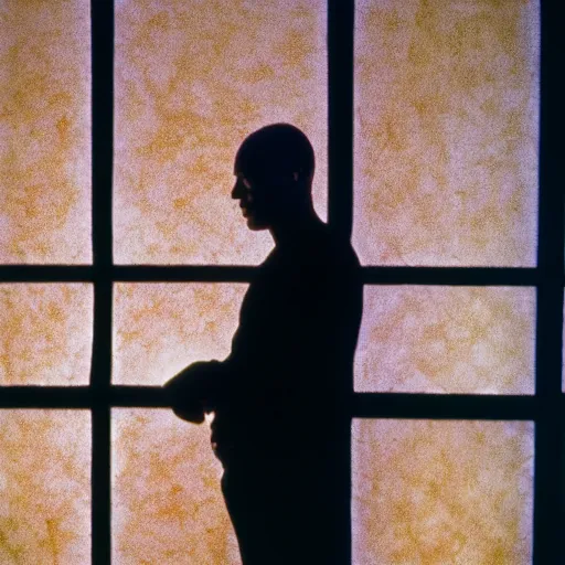 Prompt: Stained glass portrait of Ed Harris, studio lighting, F 1.4 Kodak Portra